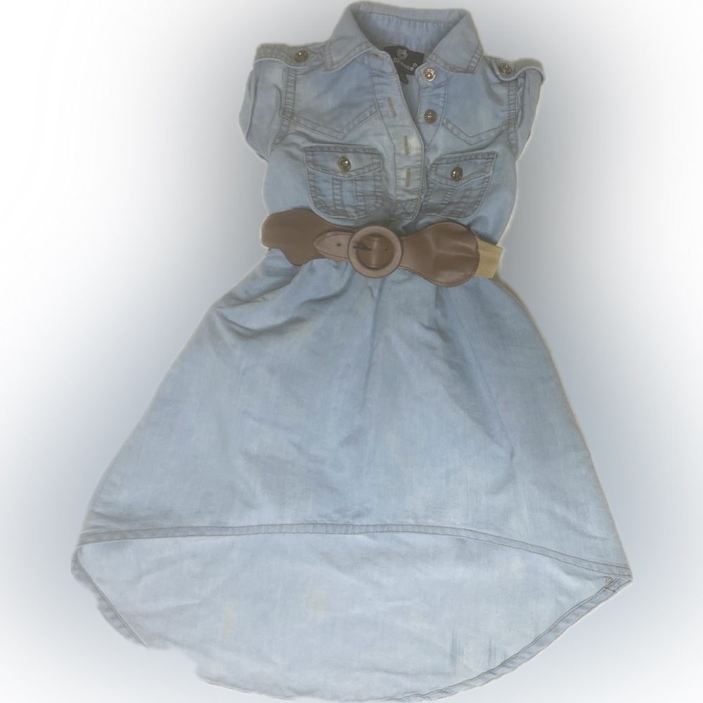 18 month Toddler Girl Dollhouse Jean Dress with Belt